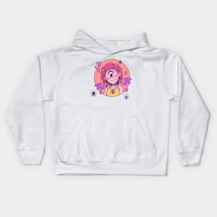 Monster Cyclops Girl with Wings Kids Hoodie